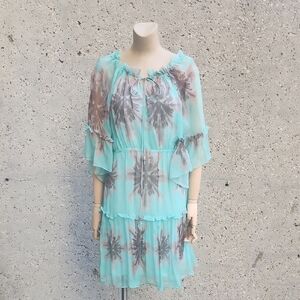 Milly Silk Aqua Boho Dress